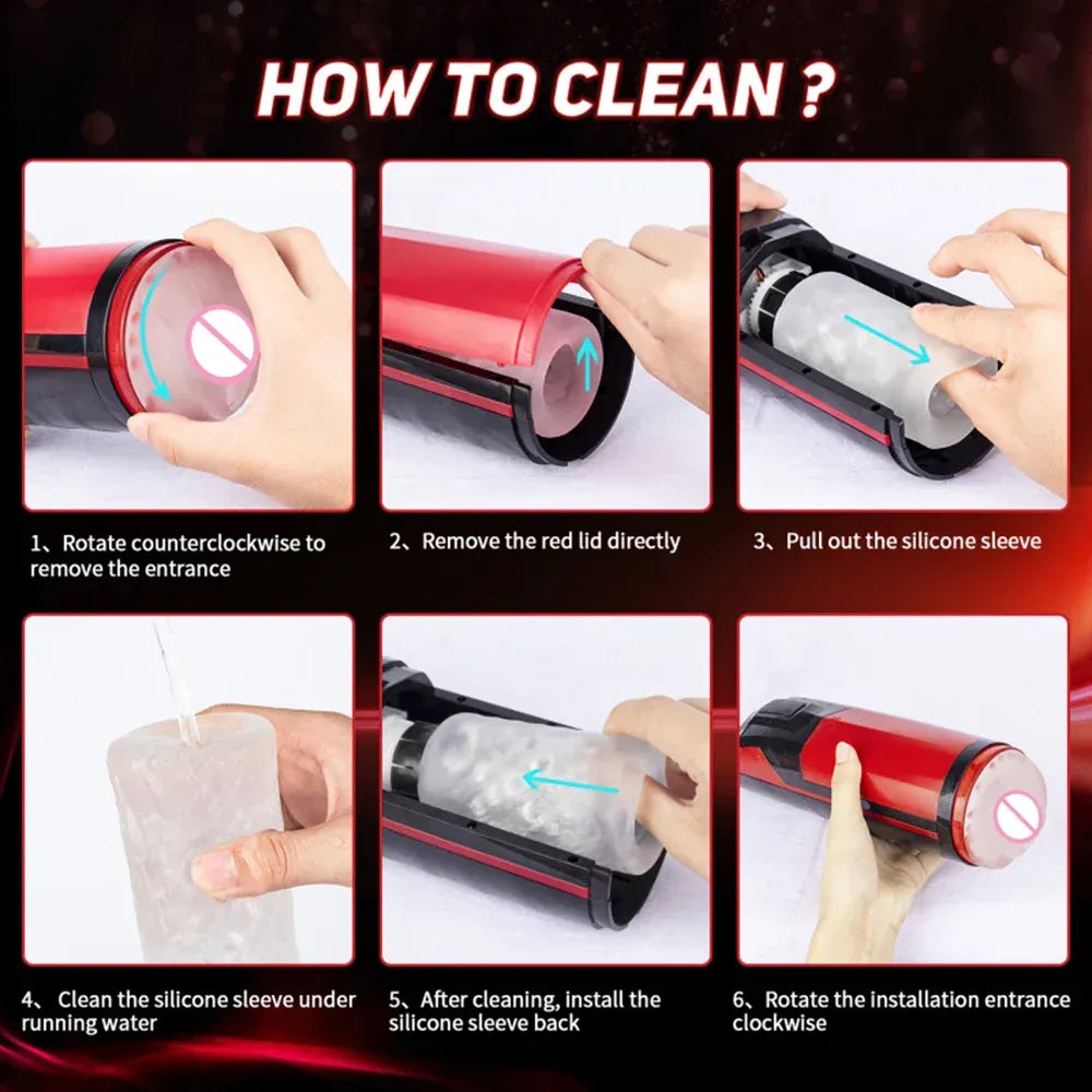 Telescopic Masturbator Cup Rotating & Sucking Sex Machine